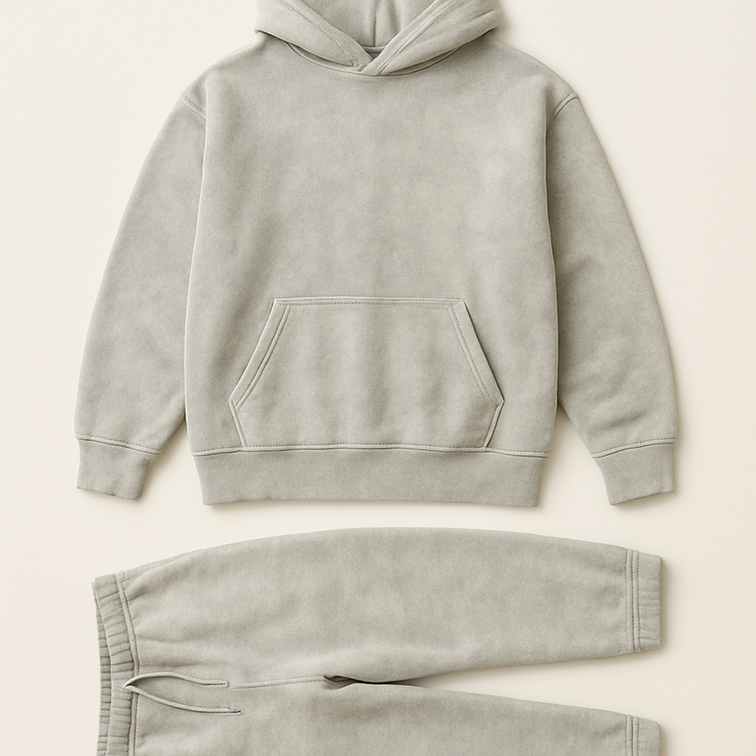 Washed Hoodie Set - Washed Stone