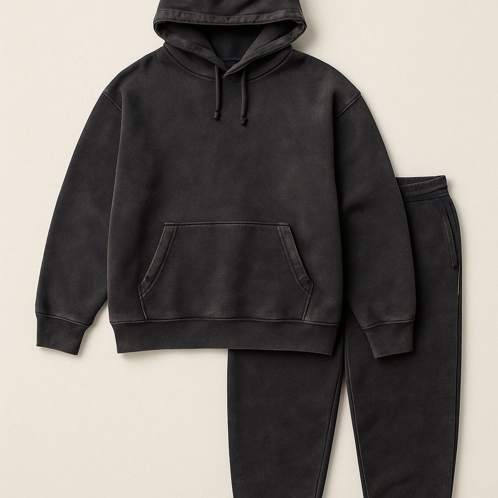 Washed Hoodie Set - Washed Charcoal
