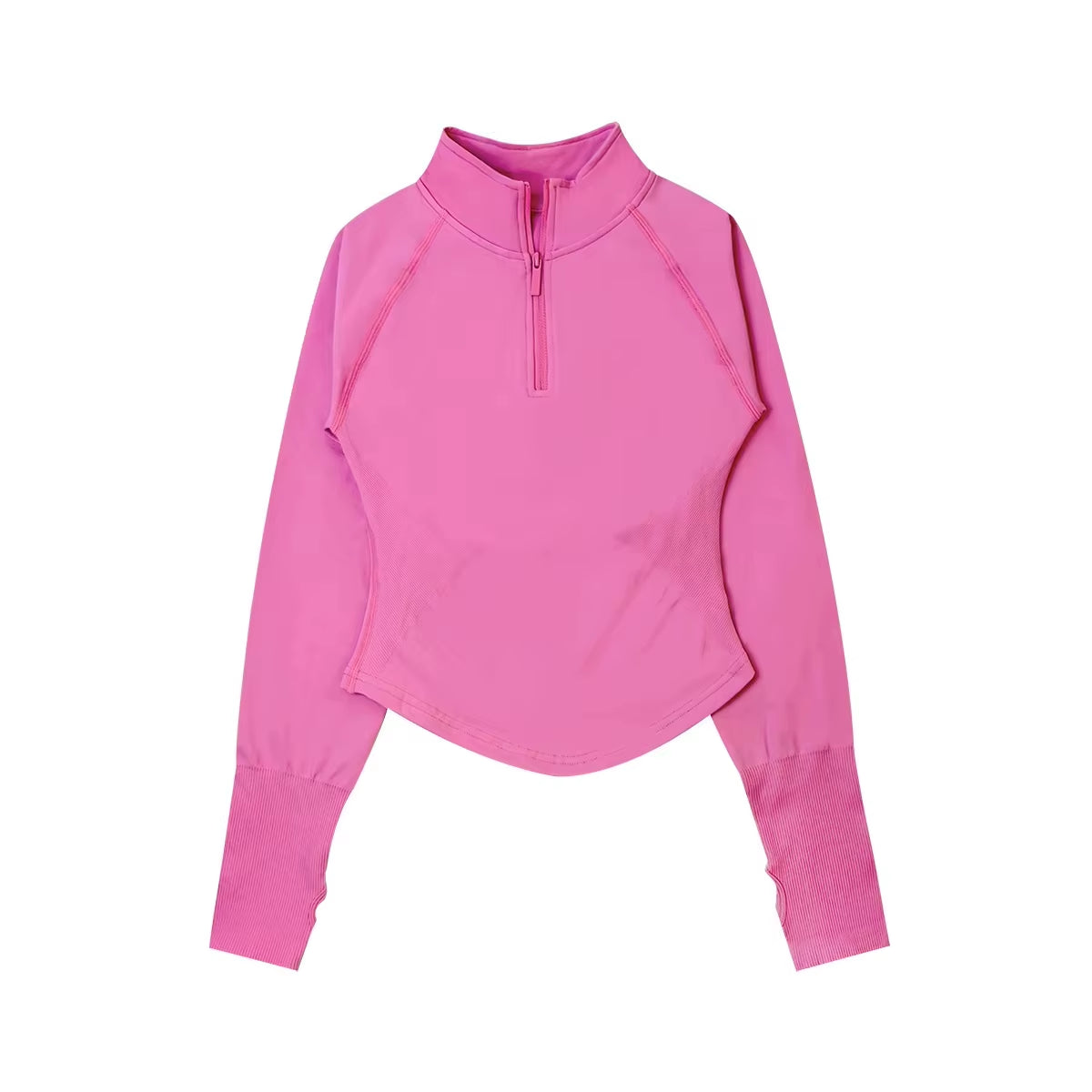 NEW Seamless Long Sleeve Half Zippy Gym Top Jacket Yoga Clothes for Women Seamless Sports Shirts Fitness Workout Pilates